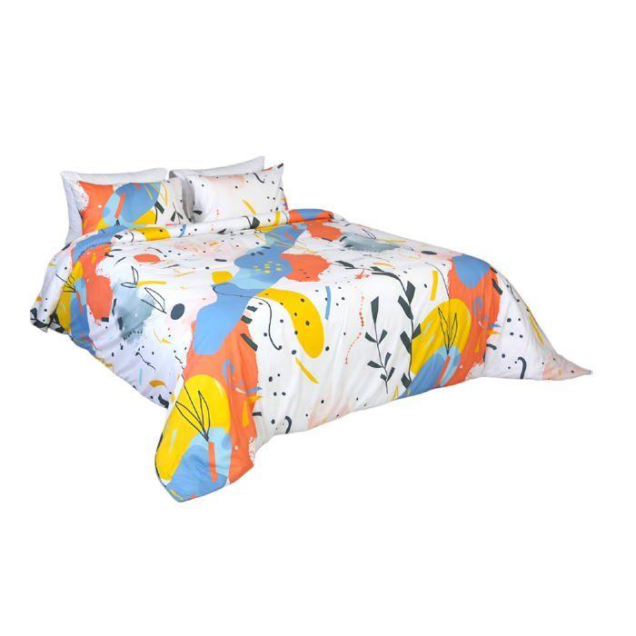 Housse de Couette Palette en Liberté 2 Places + 2 Taies d’Oreiller Assorties // Doux - Antiallergique