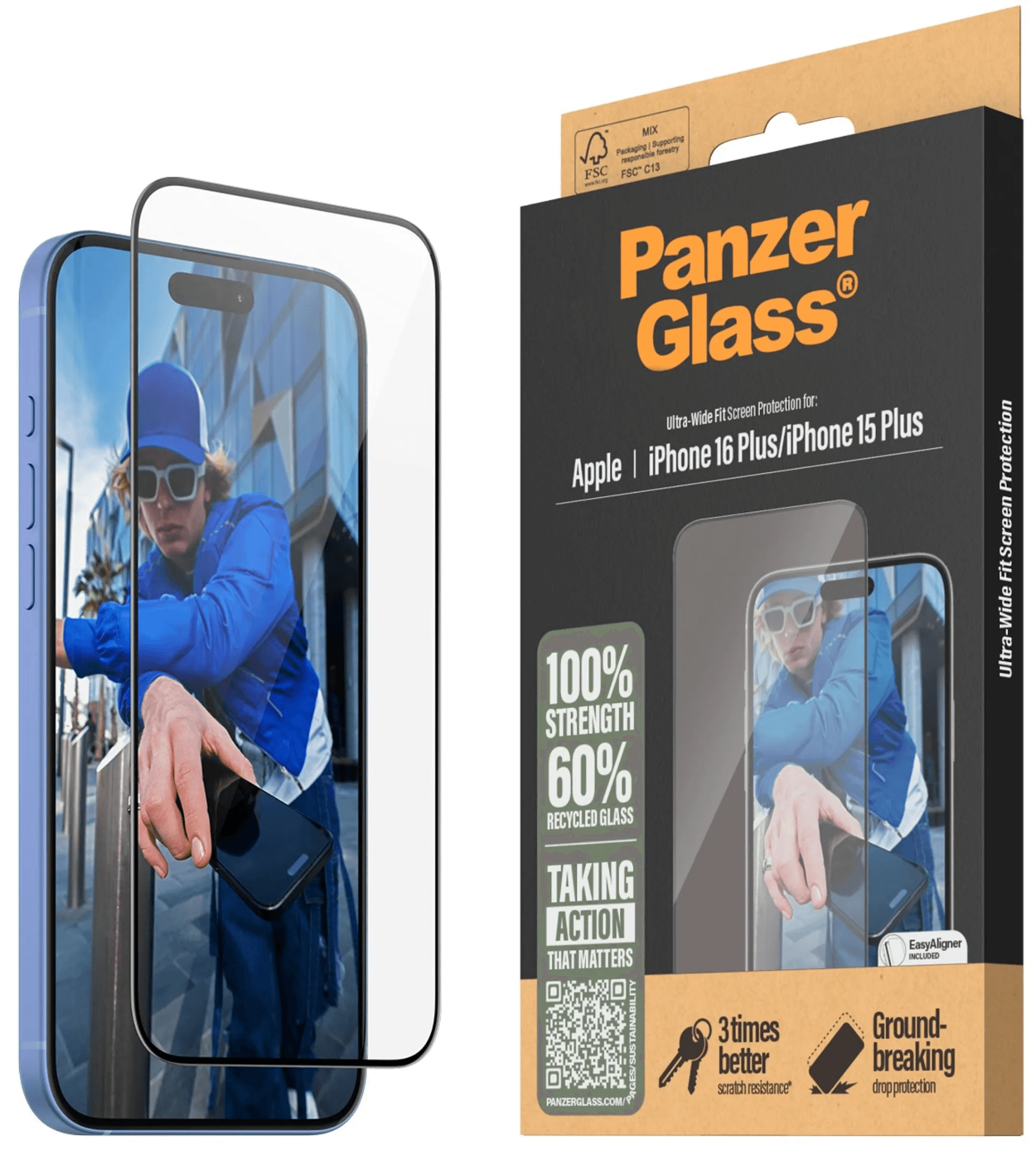 Protection d'écran Ultra-Wide fit - iPhone 15 Plus / iPhone 16 Plus