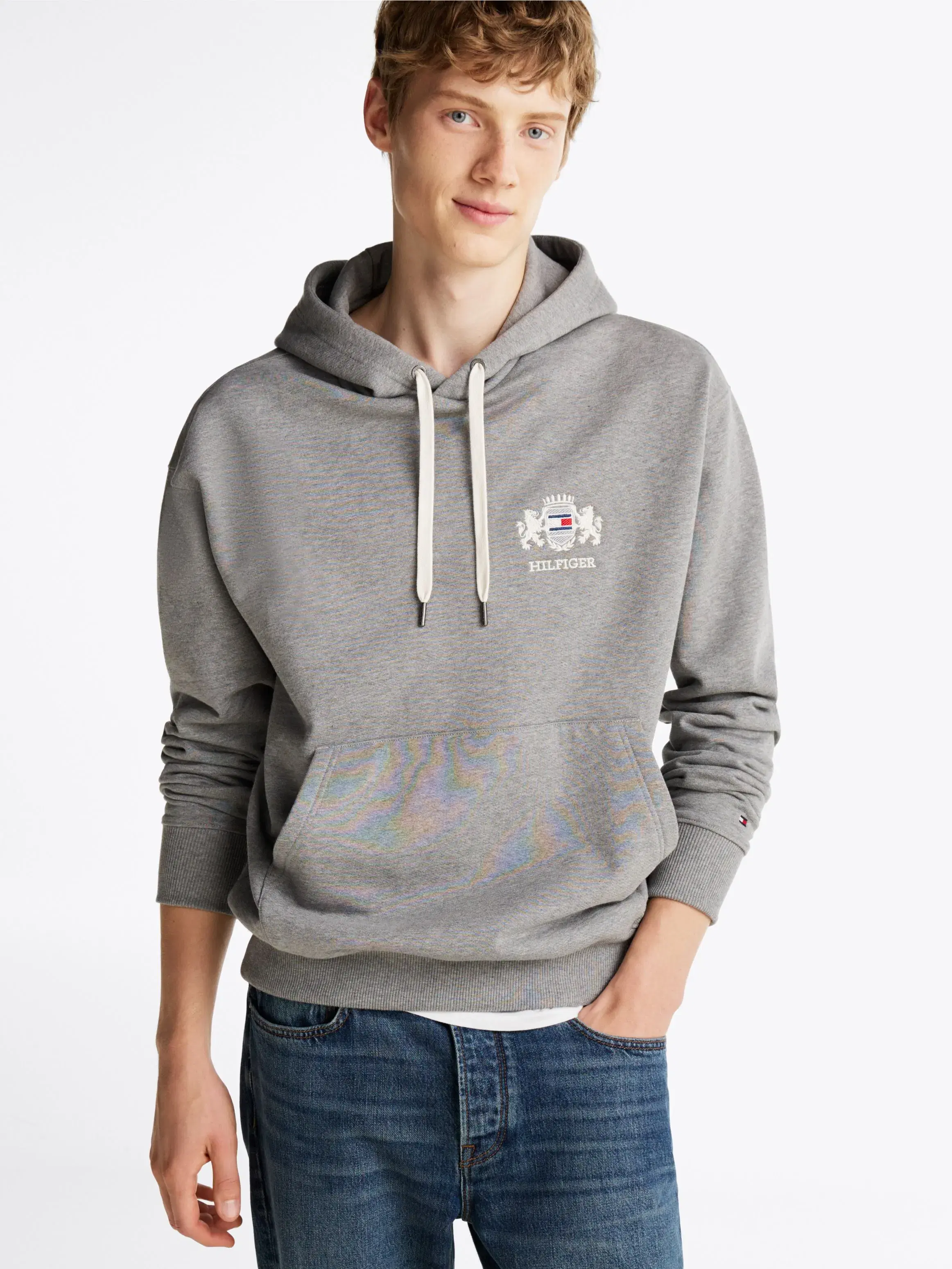 Logo Embroidery Drawstring Fleece Hoody