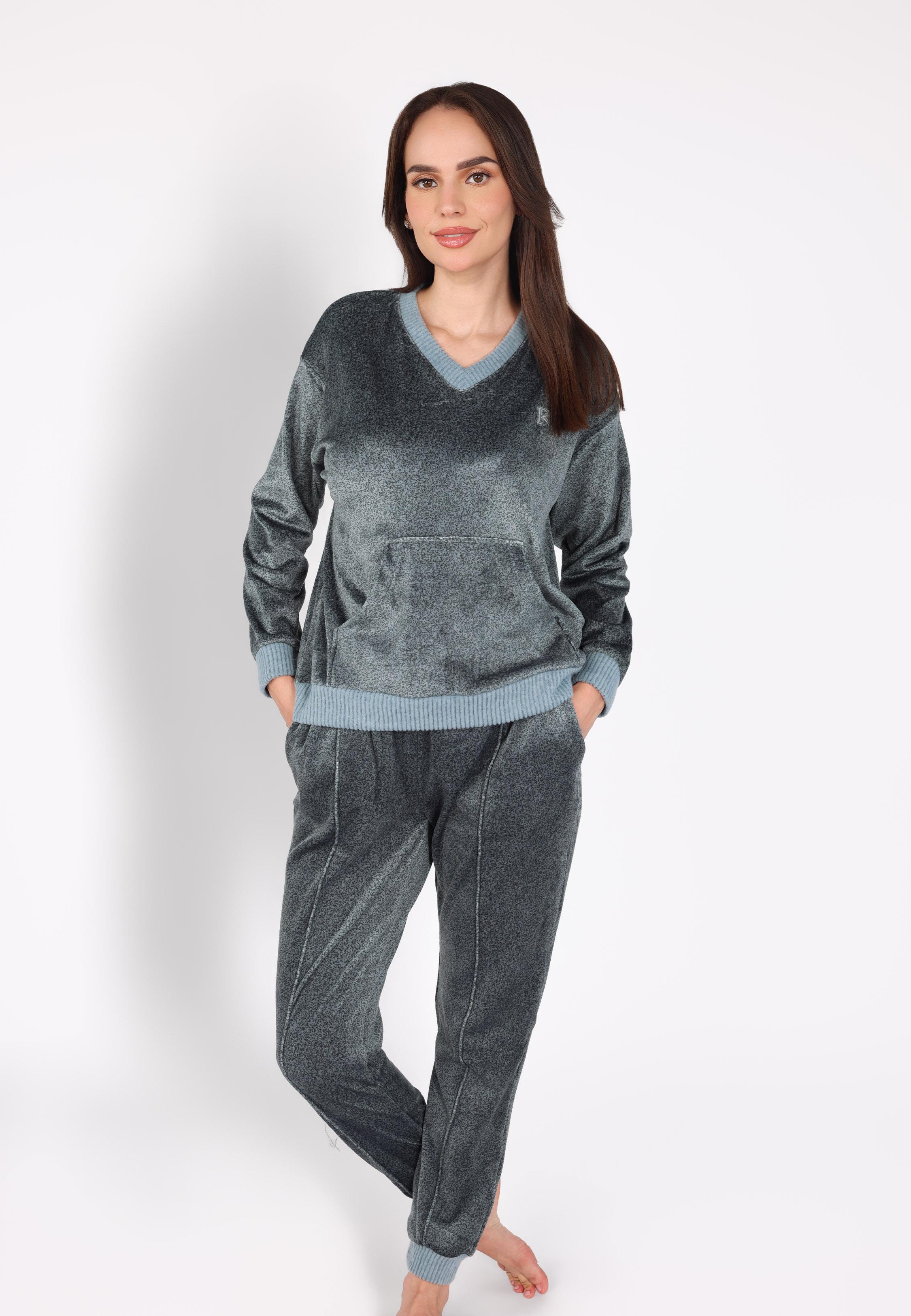 Ensemble Pyjama Col V à Poche | Collection Velvet MLC