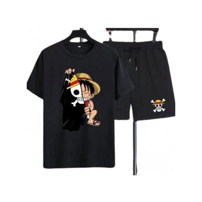 Ensemble 2 Pièces pour Homme Short et T-shirt Noir Anime