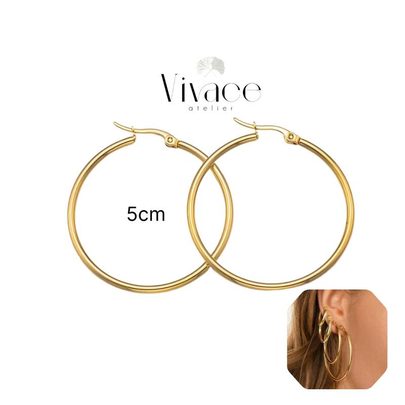 Boucles d’oreilles Vivace Cercle d’Or 5cm