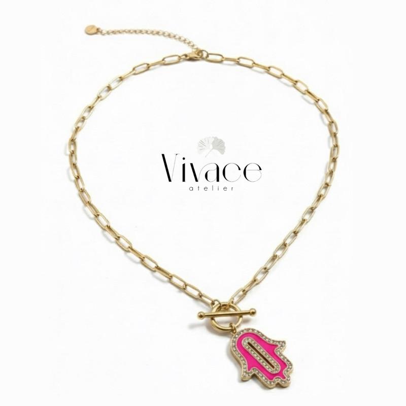 Collier Vivace khmissa Rose