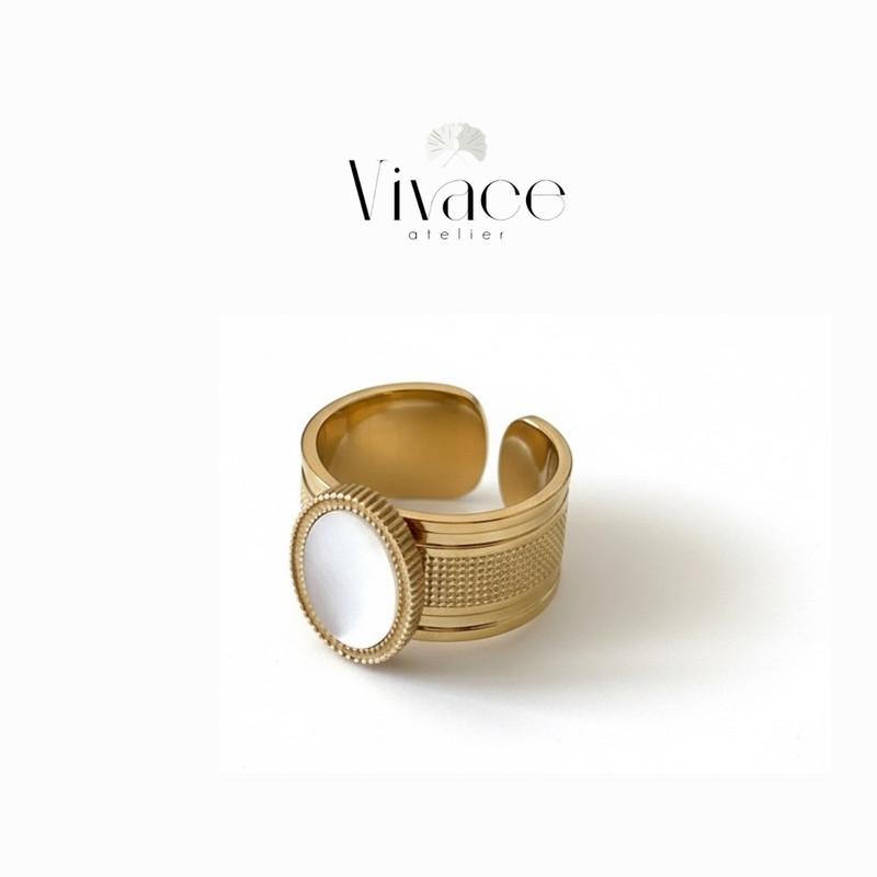 Bague Vivace Ajustable Pierre Nacrée