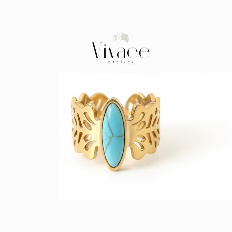 Bague Vivace Ajustable Pierre Turquoise