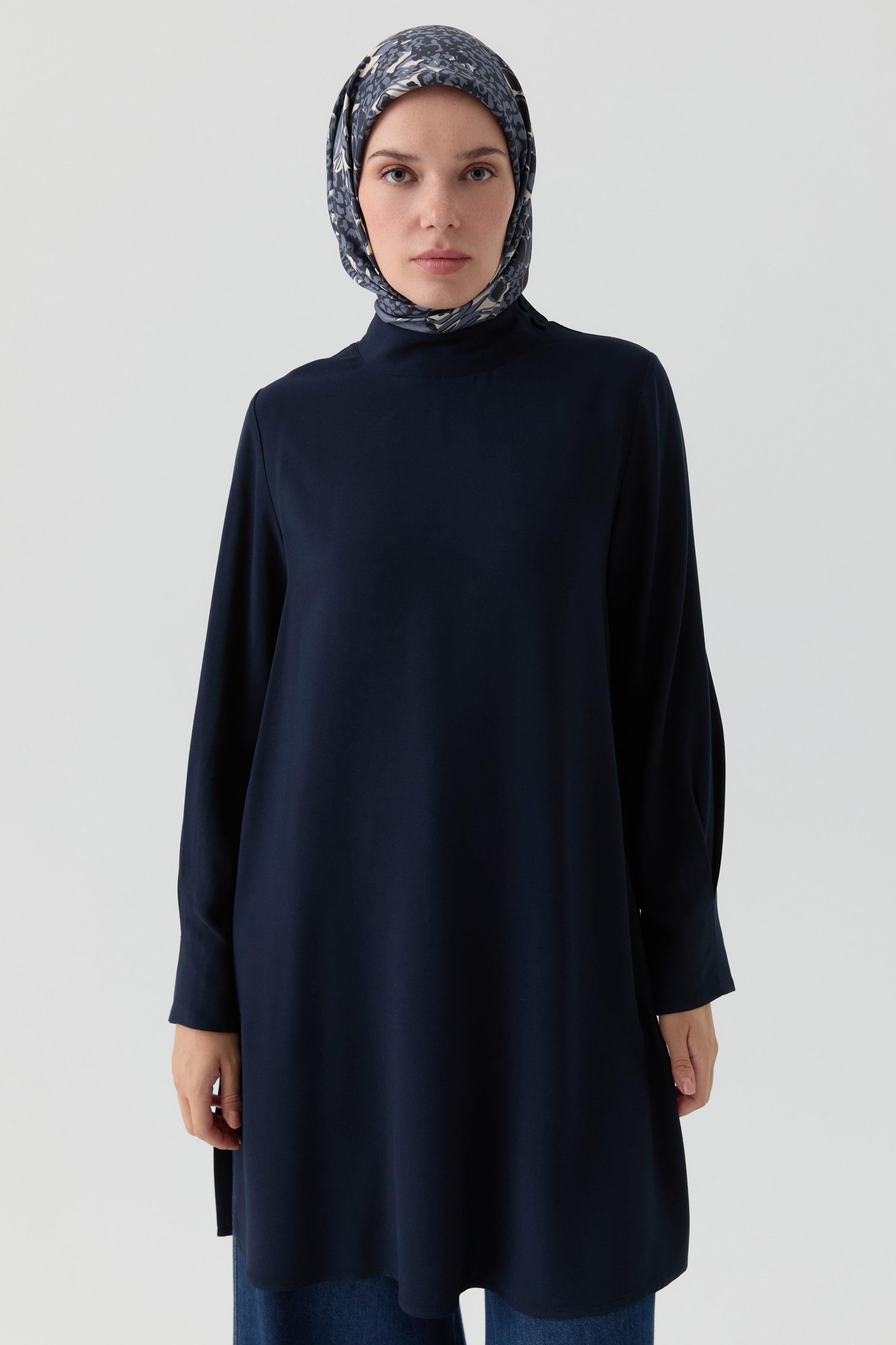 Tunique à Col Montant - Blue Marine