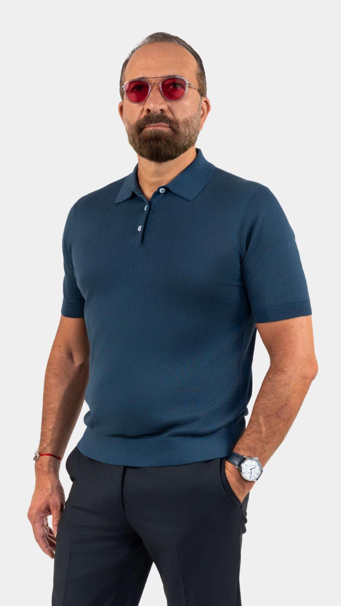 POLO POMPEI - BLEU MARINE