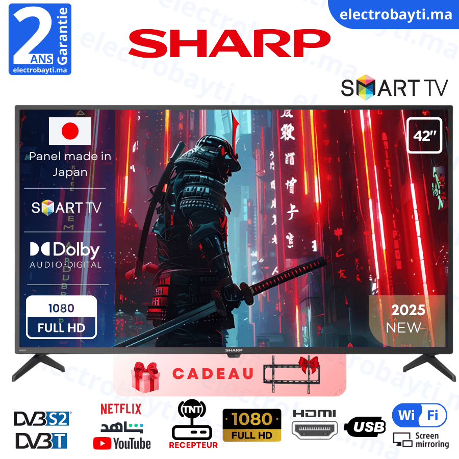42 SMART TV –  HEVC Advance , Dolby Audio, HDMI, Ci+ - 42GLEDSHP Garantie 2ans