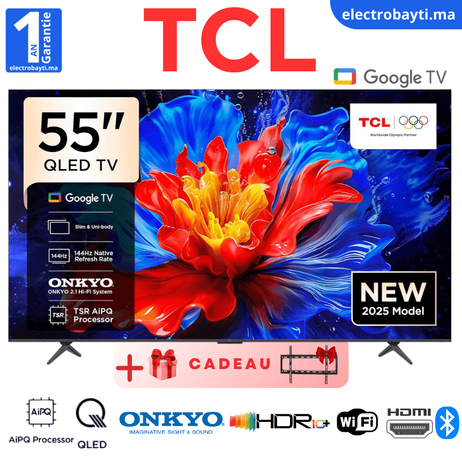 55P8K – Google Tv 55 – Pro Gaming – QLED 4K UHD – 144HZ Natif – HDR10+ – Son Onkyo