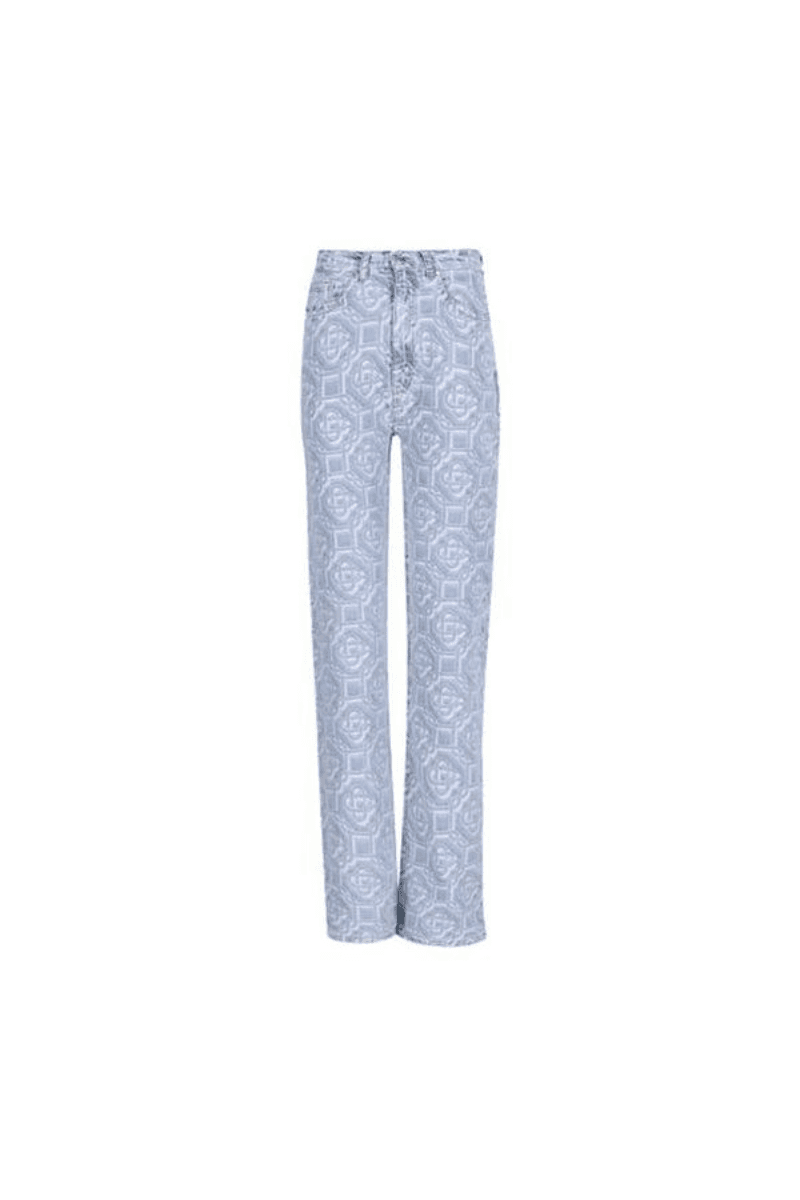 MONOGRAM JACQUARD STRAIGHT LEG JEANS