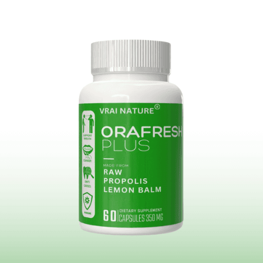 ORAFRESH PLUS – 60 Gélules de 350 mg – Réduit l’Inflammation Gingivale, Combat la Mauvaise Haleine et Soutient la Santé Buccale