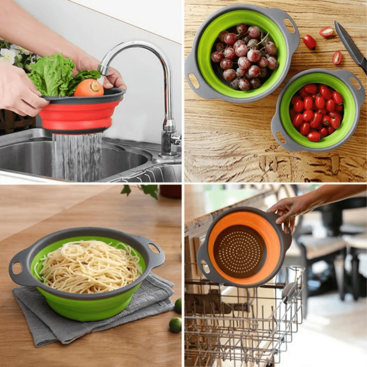 Panier filtre de fruits et légumes pliable.