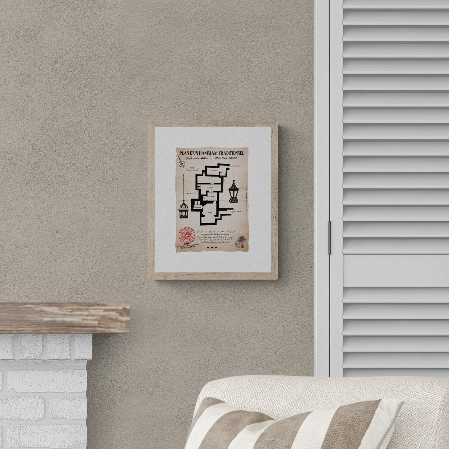 Affiche du plan d'un Hammam traditionnel (1)