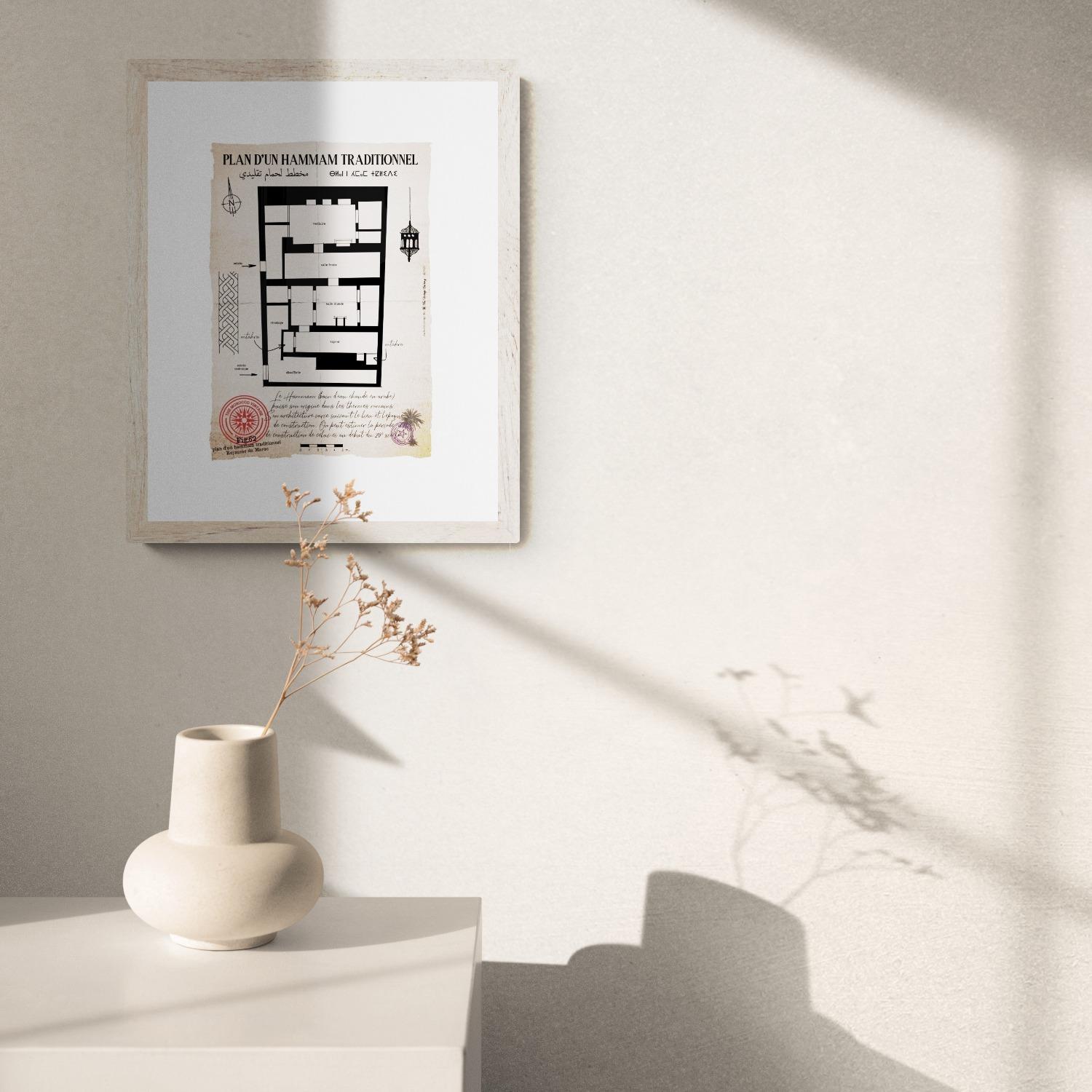 Affiche du plan d'un Hammam traditionnel (2)