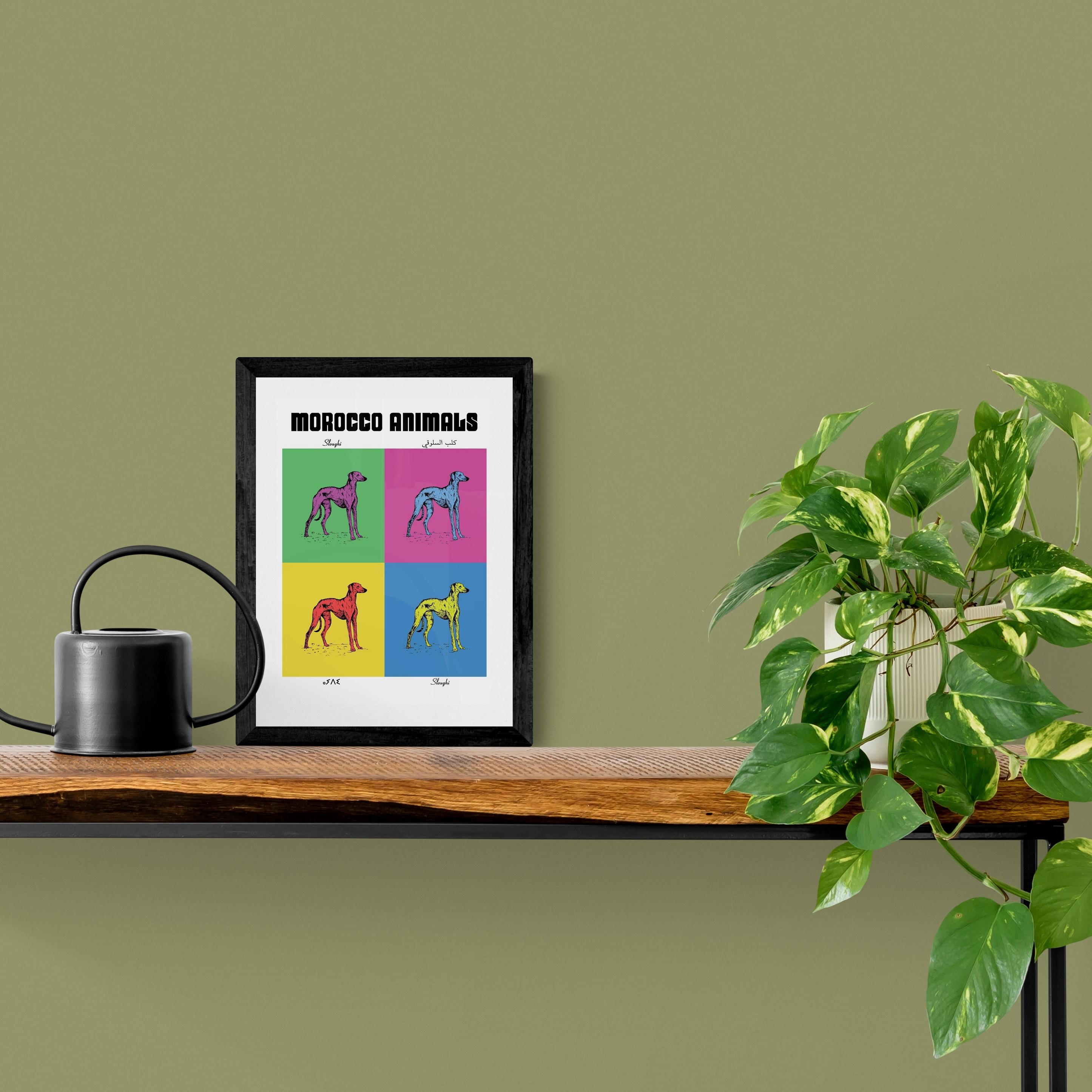 Affiche de la planche zoologique SLOUGHI version POP