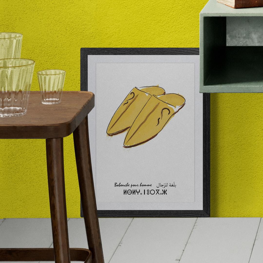Affiche babouche homme