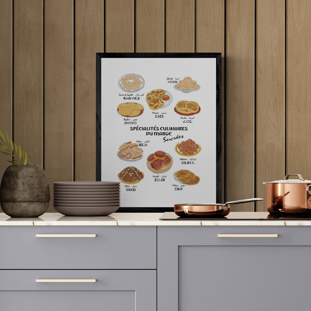 Affiche : les spécialités culinaires sucrées du Maroc