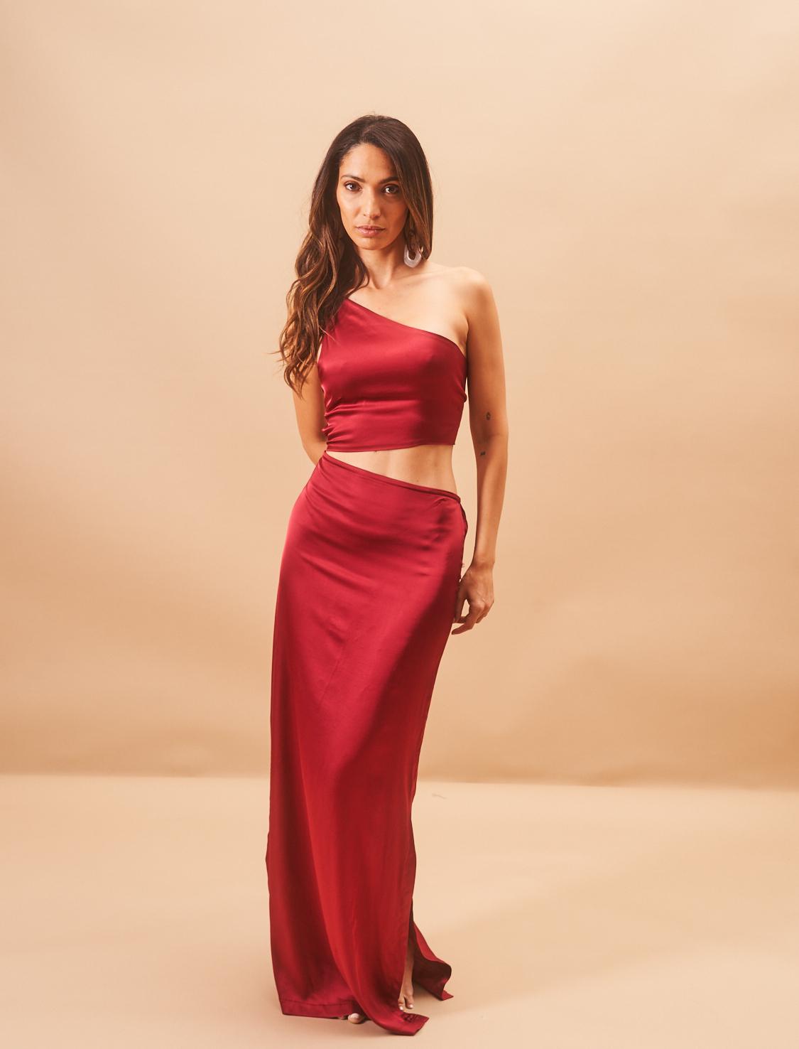 Robe Iris Satin Wine