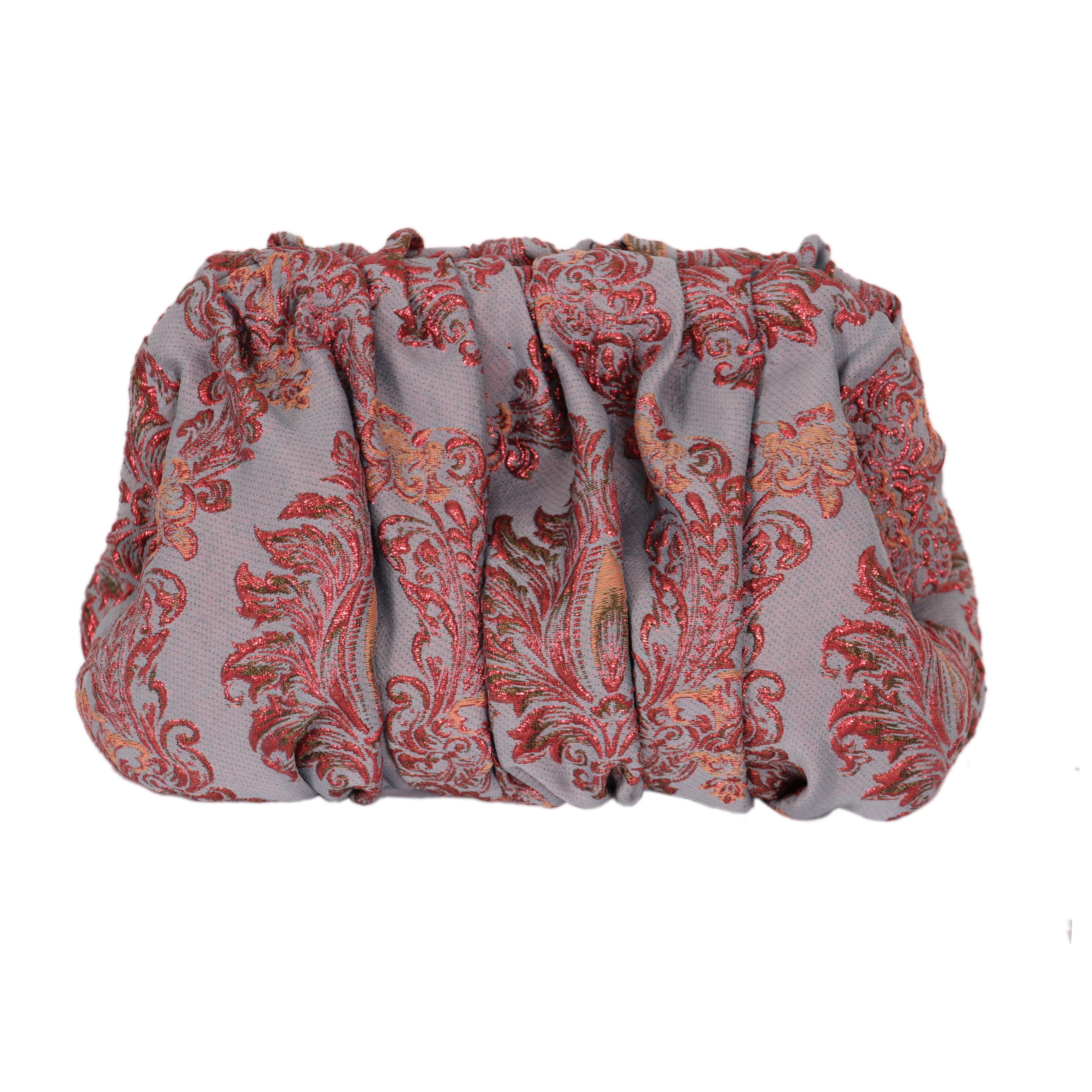 Sac en brocart gris et rose