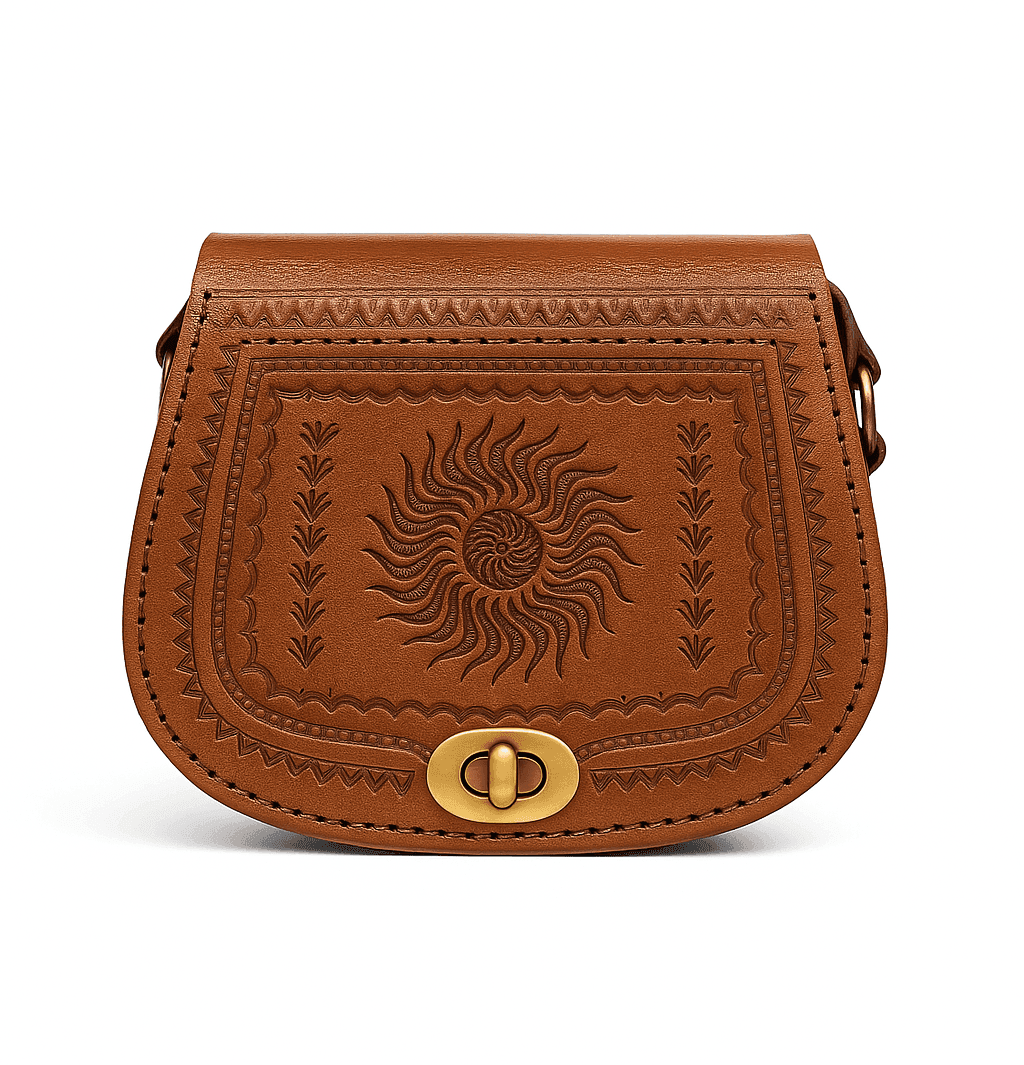 Sac à main en cuir marron - Sac à main marocain