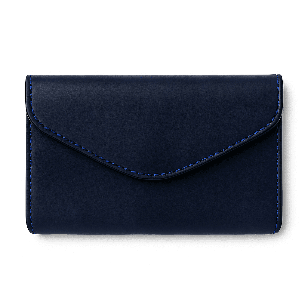 Portefeuille en cuir marocain bleu marine – Sac à main en cuir fait main pour femme
