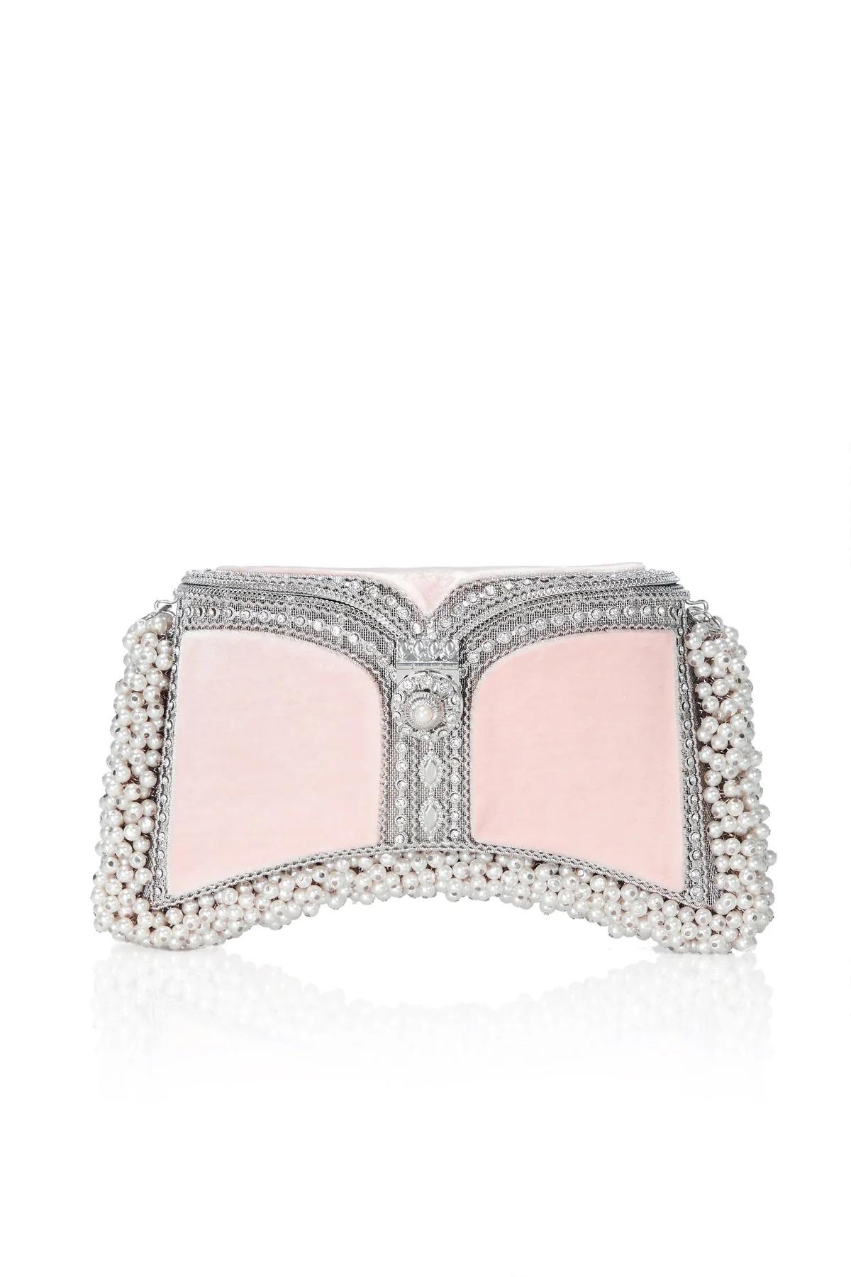 Zeenat Pearl Purse-Champagne Pink