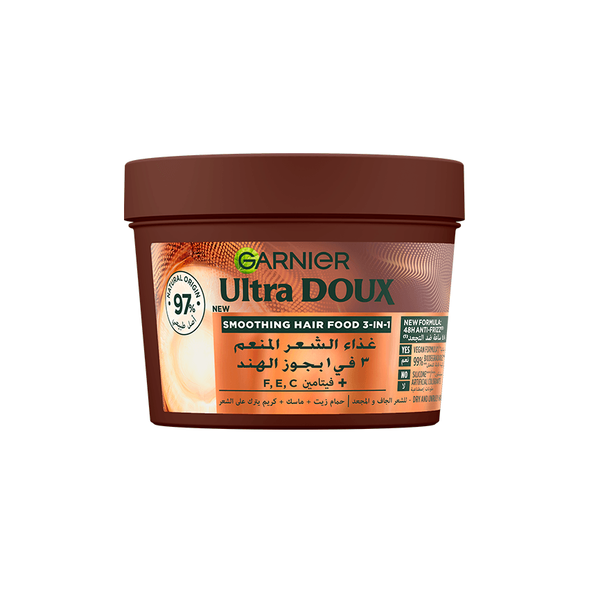 GARNIER ULTRA DOUX Hair Food Noix de Coco 390ML + Vitamines C, E & F