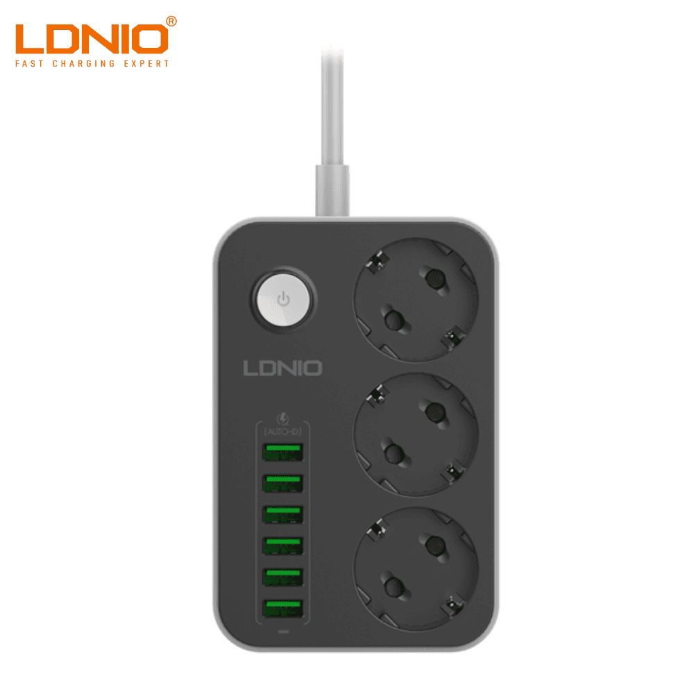 Multiprise – 3 Prises Secteur EU + 6 Ports USB – Sécurité & Charge Rapide