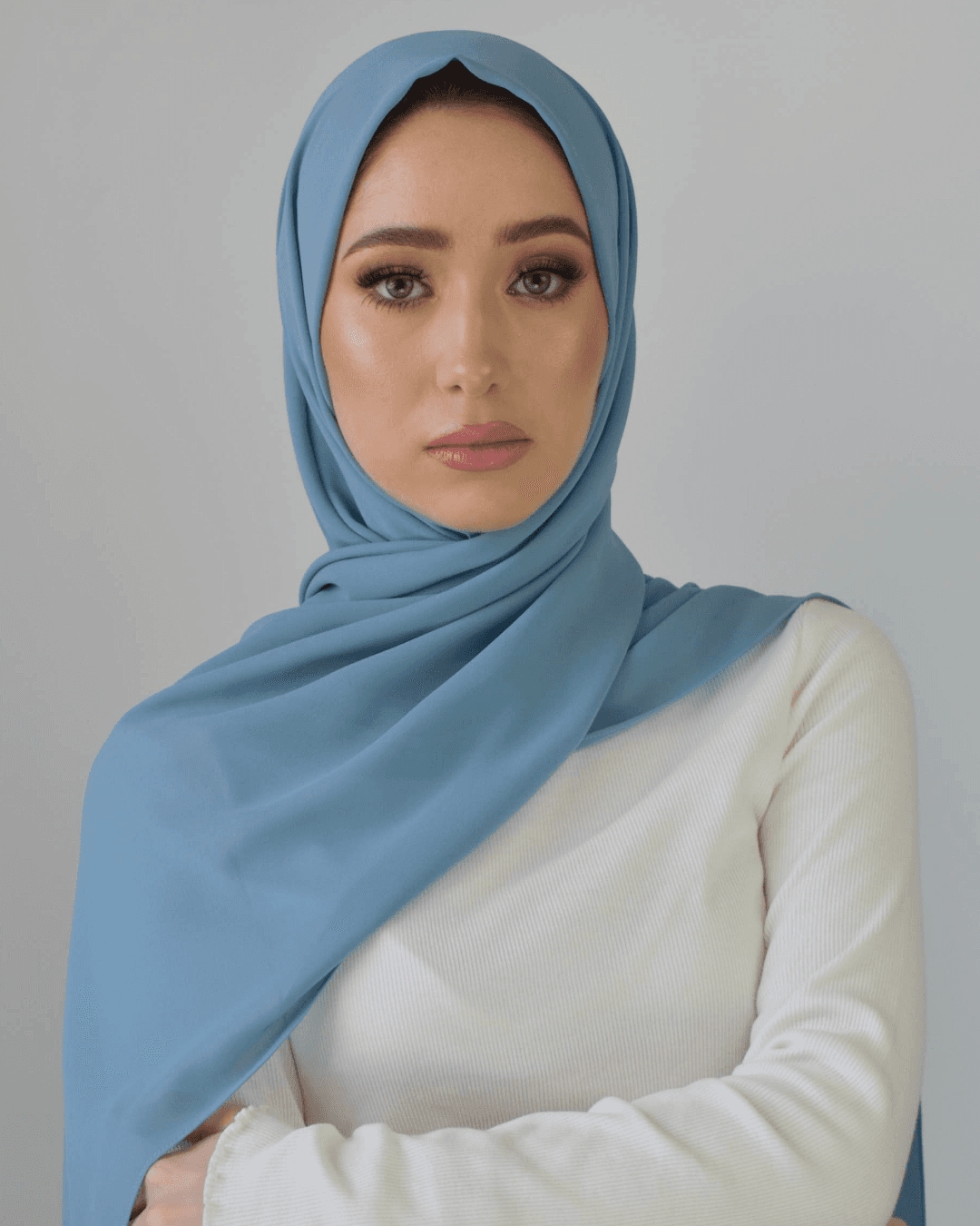 Châle crêpe chiffon - Cameo blue