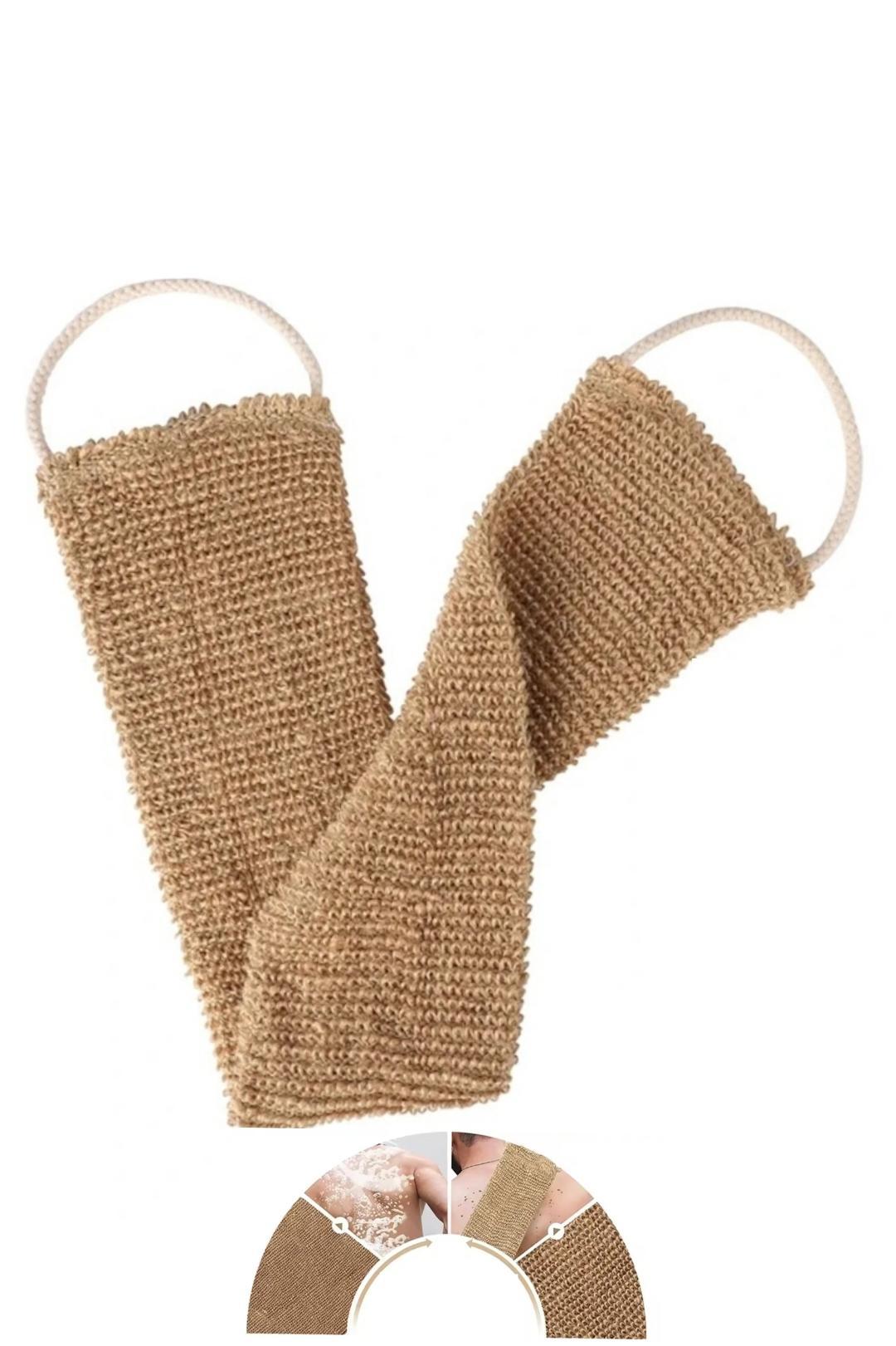 Lanière Exfoliant Lave Dos en Fibre Naturel.