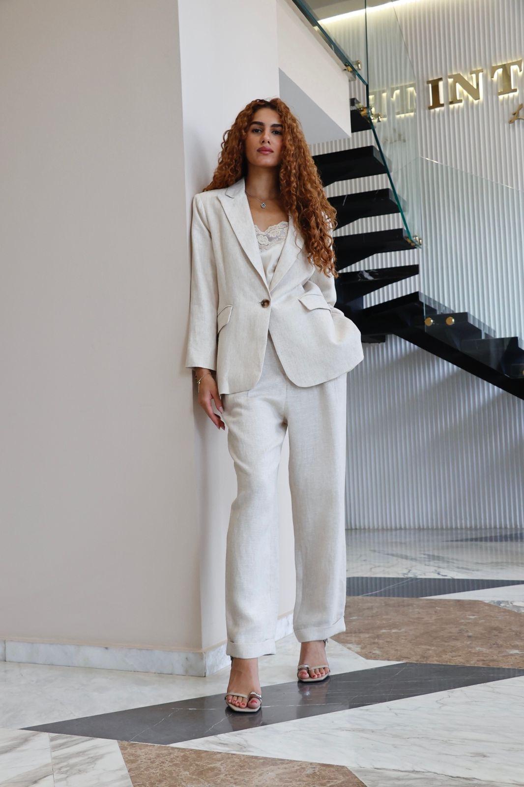 Veste en Lin Beige