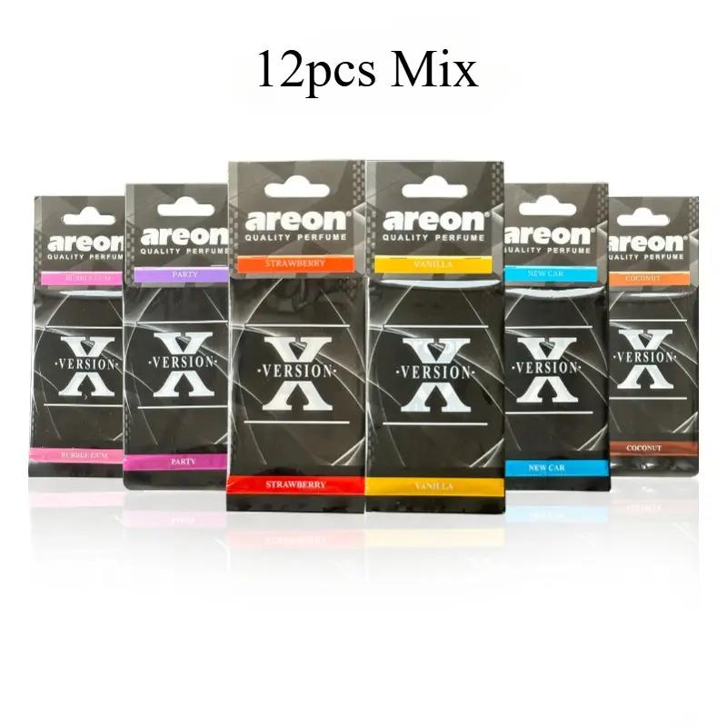 Lot de 12 Parfums Voiture Forme X - Décor Rétroviseur & Fraîcheur Longue Durée - 8 Arômes
