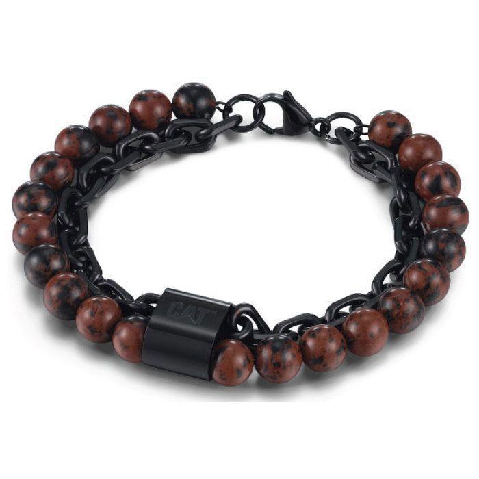 Bracelet Pour Homme Serti D'obsidiennes