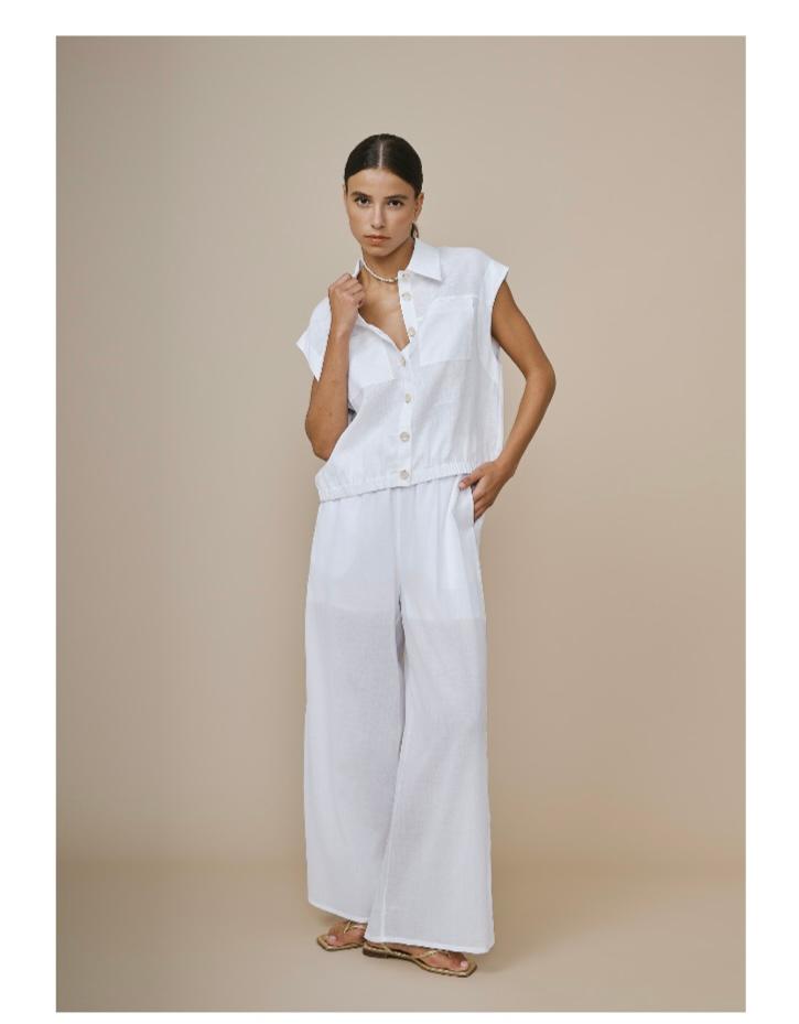 GILET EN LIN BLANC 