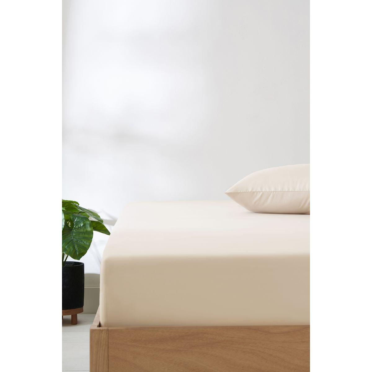 Drap housse 1 place-  Beige 