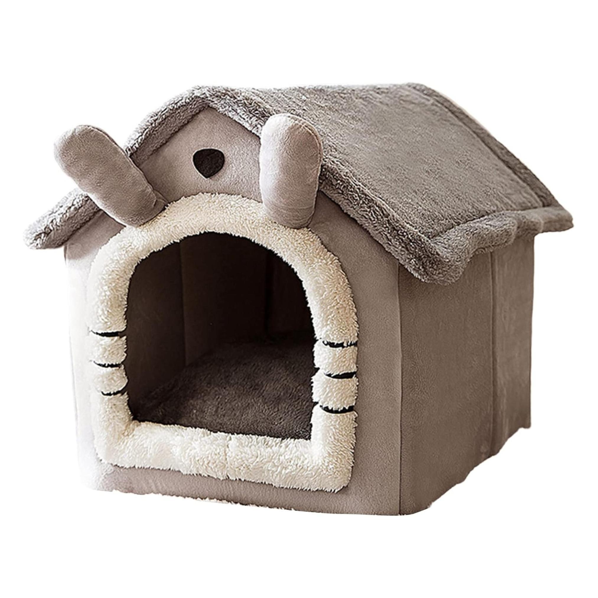 Lit pour chien et chat – Maison d’intérieur chaude avec base antidérapante
