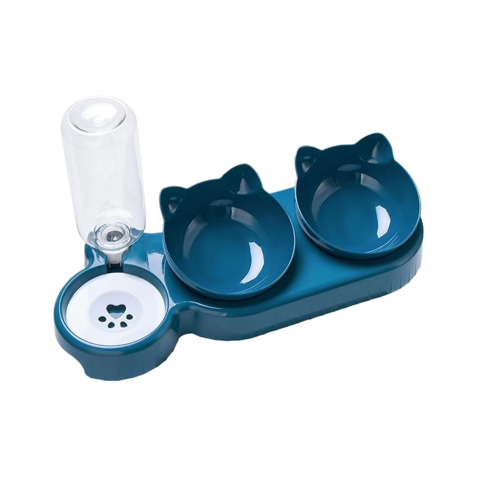 Gamelle pour chat avec distributeur d’eau automatique – Inclinée & anti-déversement