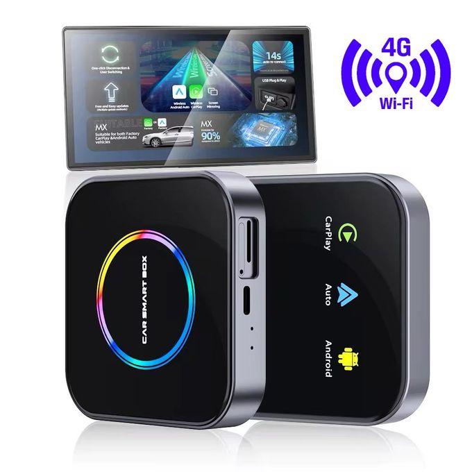 1in2 Carplay et AI Box Android Qualcomm 4G sans fil pour iOS/Android