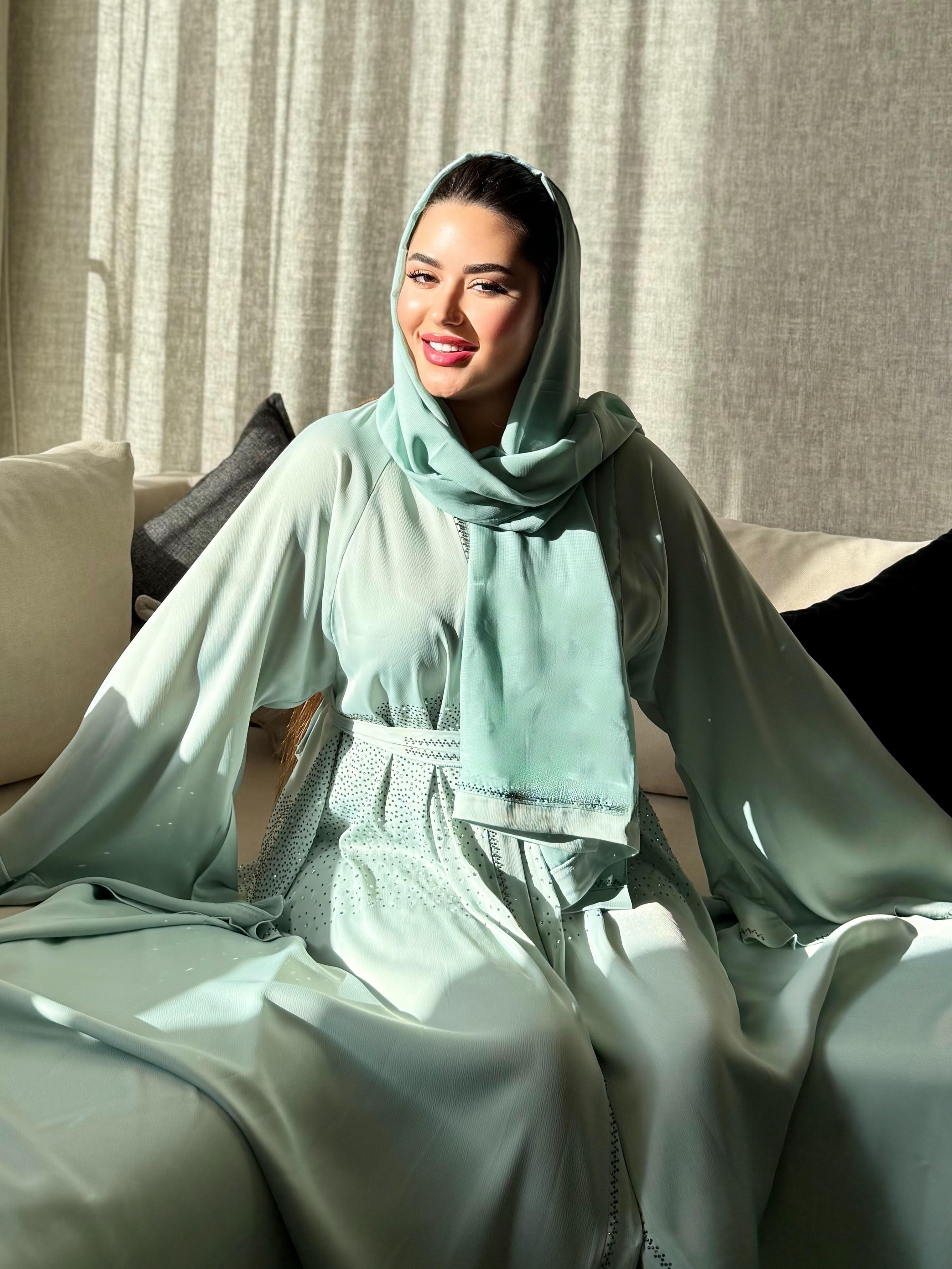 Abaya perle de jade 
