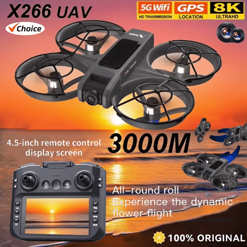 Drone X226 VR,télécommande sans balais, double Transmission d'image,Flux optique aérien HD,évitement d'obastacles,