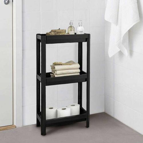 Étagère de rangement en plastique à 3 niveaux pour cuisine et salle de bain
