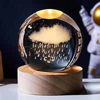 Veilleuse boule de cristal galaxie 3D