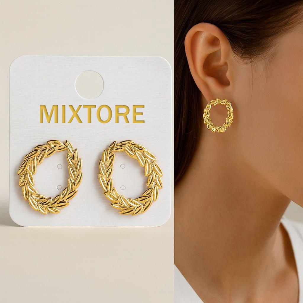 Boucles d'Oreilles Feuillage Doré