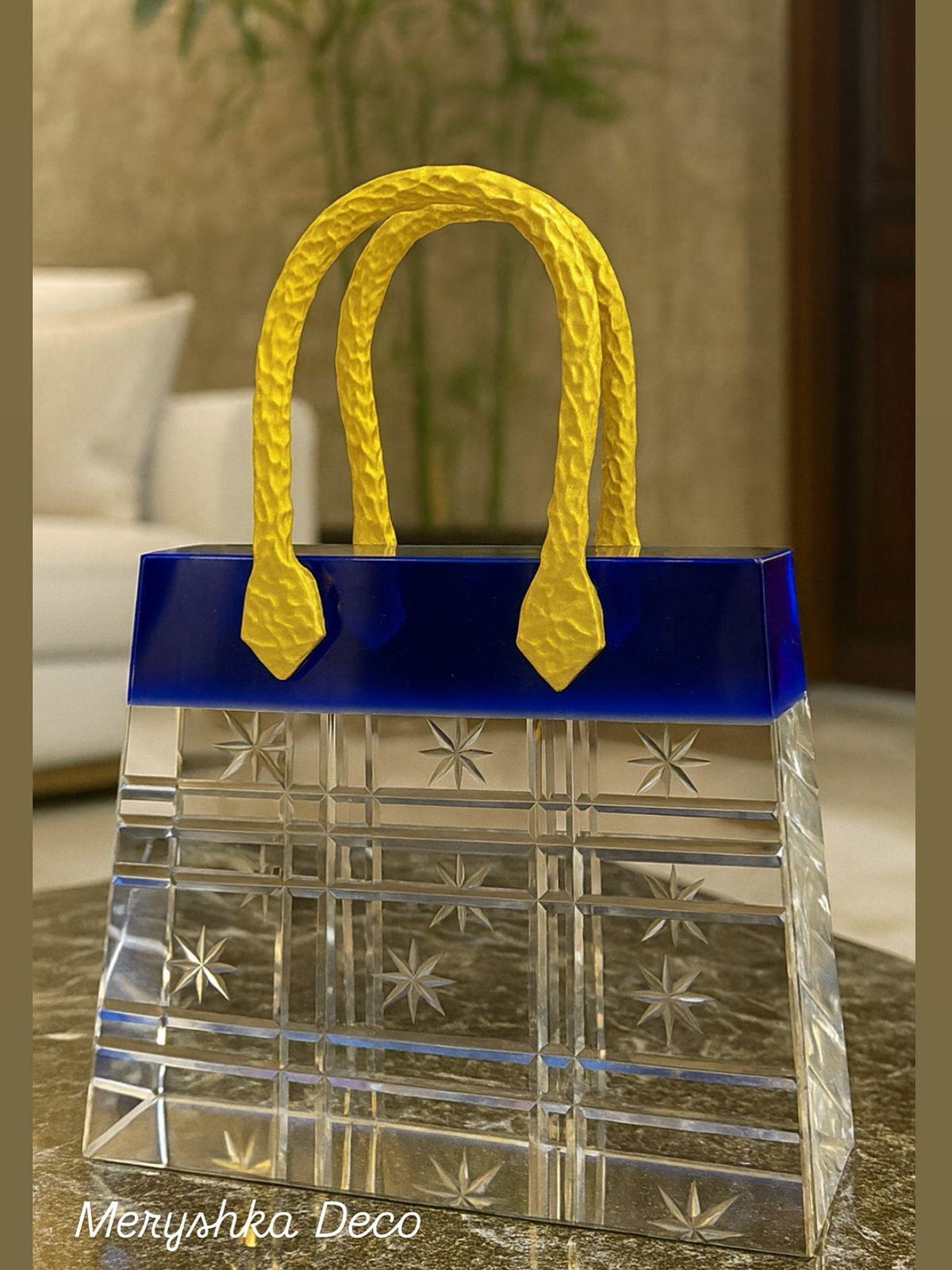 Sac décoratif en verre et résine