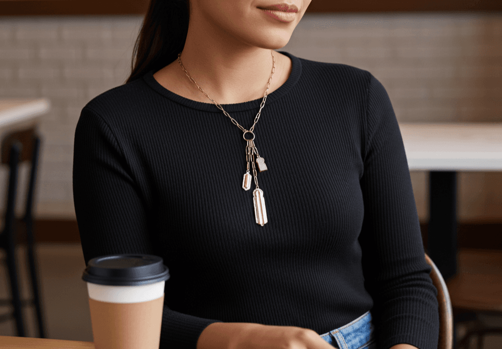 Sautoir Bab Zellij – Pampilles Dorées en Cascade