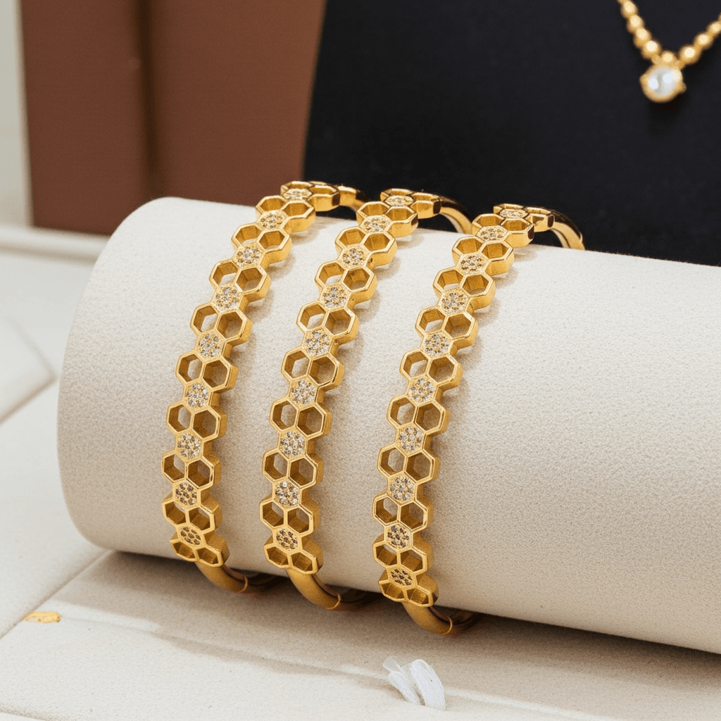 Bracelets Trio Alvéolé – Lumière en Résonance