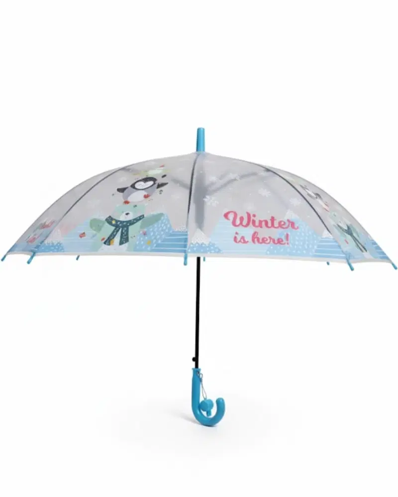 Parapluie enfants Winter Is Here avec sifflet design hivernal magique et protecteur
