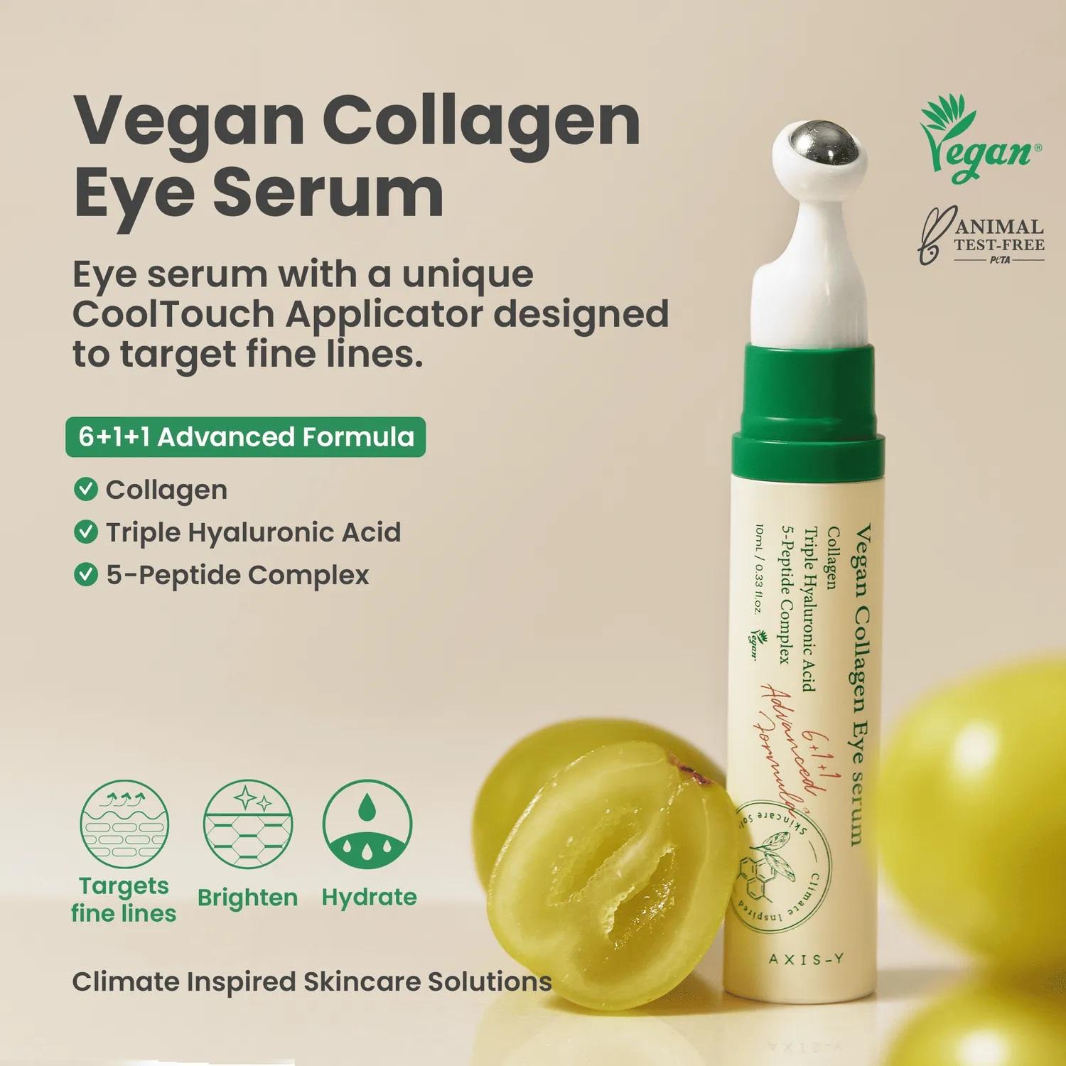 Sérum Yeux Vegan Collagen - Anti-âge - Sans alcool - Tous types de peau