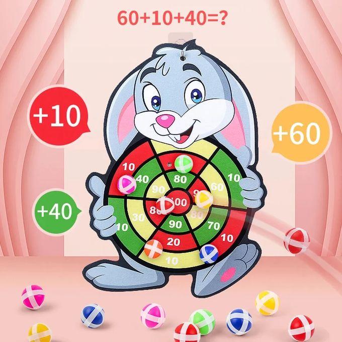 Jeu de Fléchette pour Enfants Jouets Éducatif Interactif, avec 3 Balles Collantes - Thème Lapin