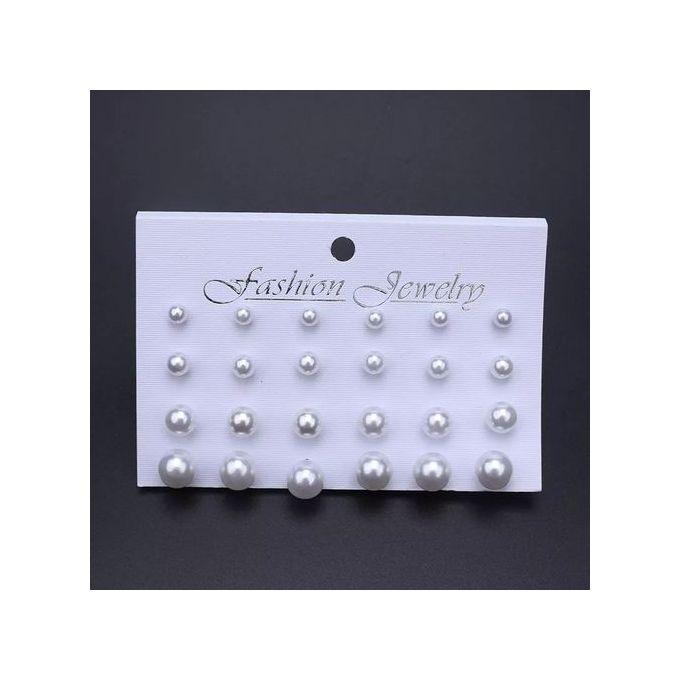 Boucles D'oreille en Perles 12 Paires